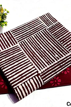 Block Printed Pure Cotton Combo for Cord Set Mehroon