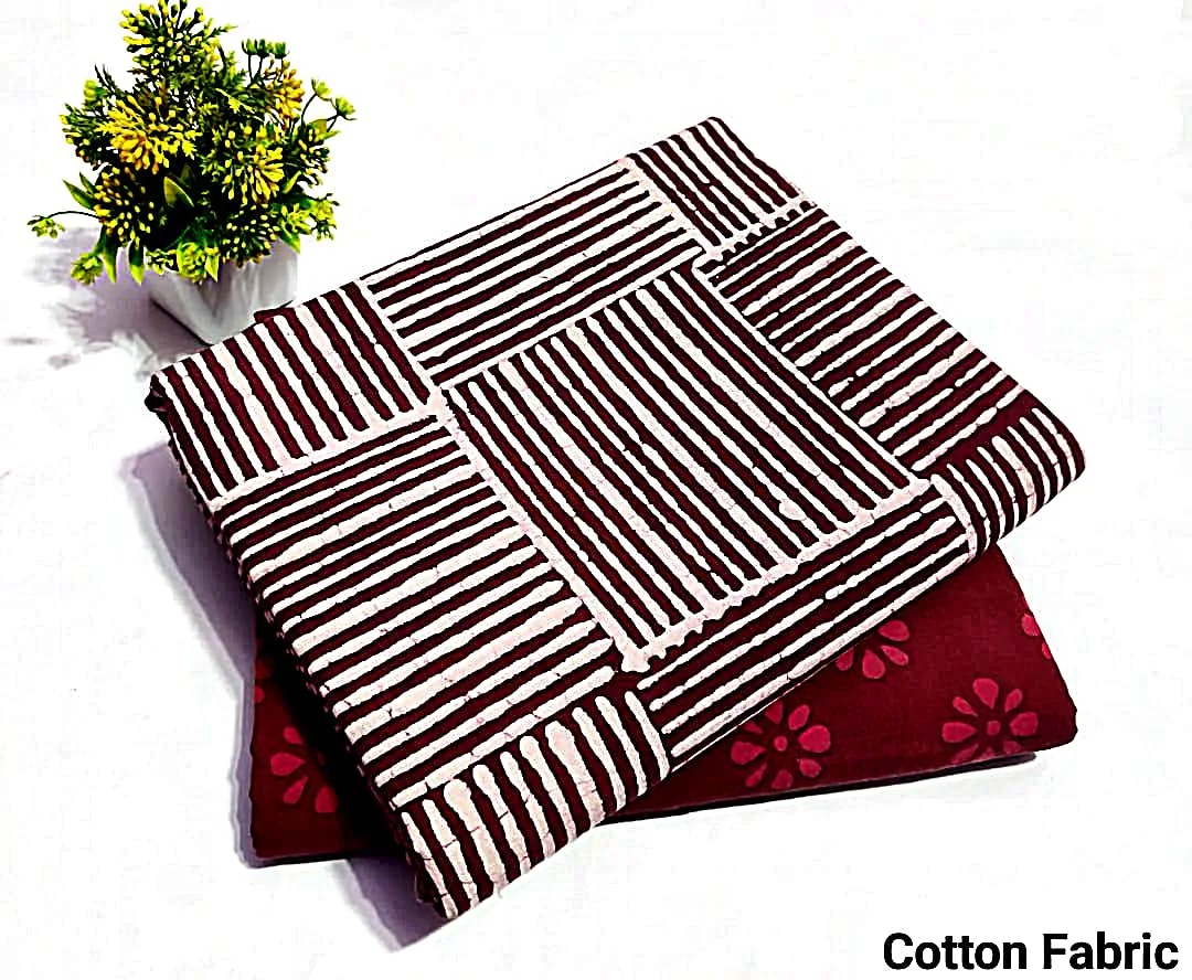 Block Printed Pure Cotton Combo for Cord Set Mehroon