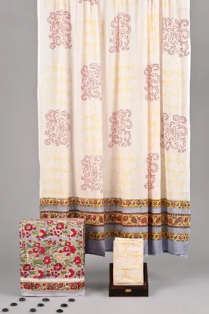 Three Piece Suit Material with Cotton Dupatta Floral