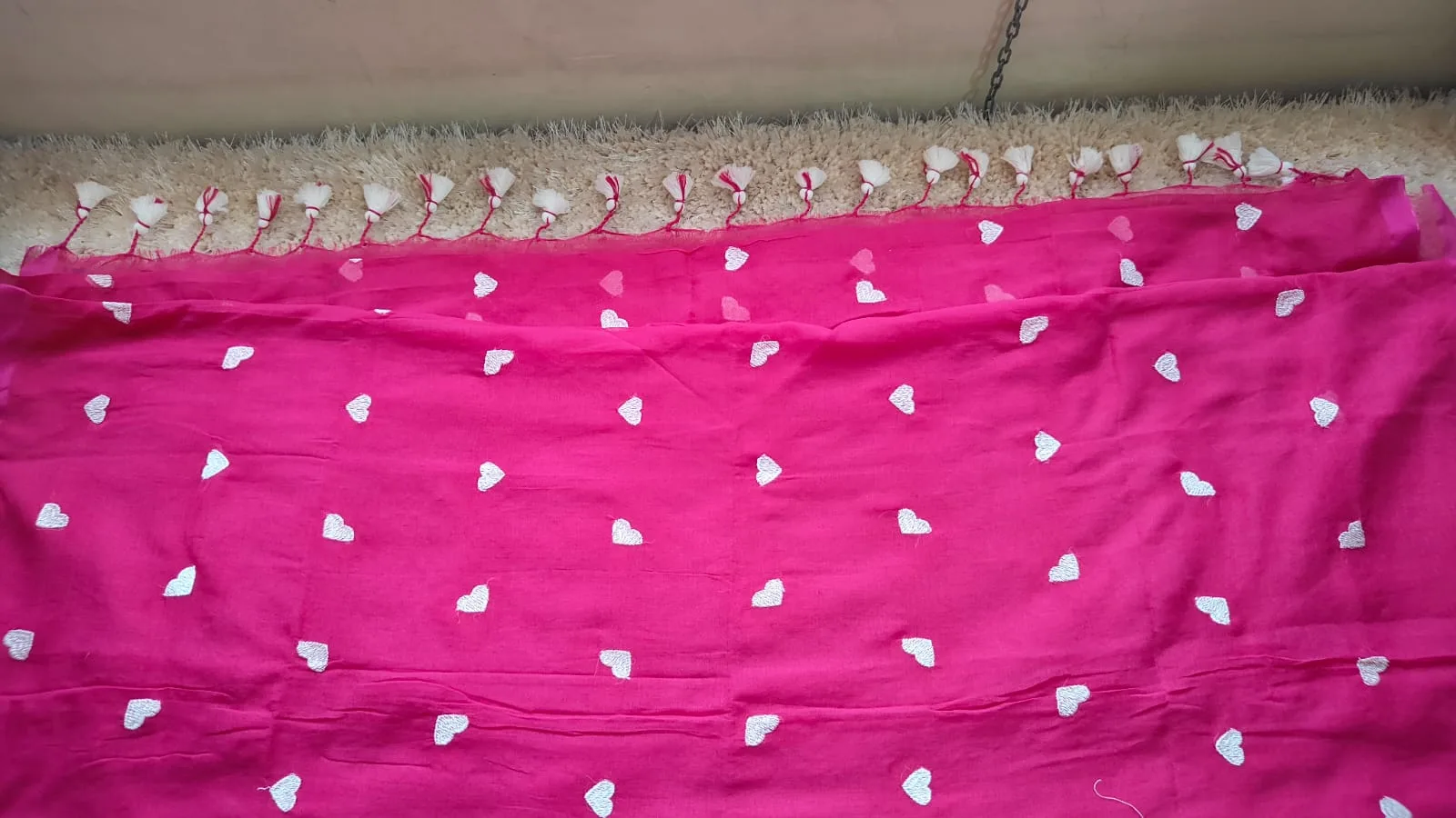 "Blushing Hearts" Mul Cotton Saree - Image 2